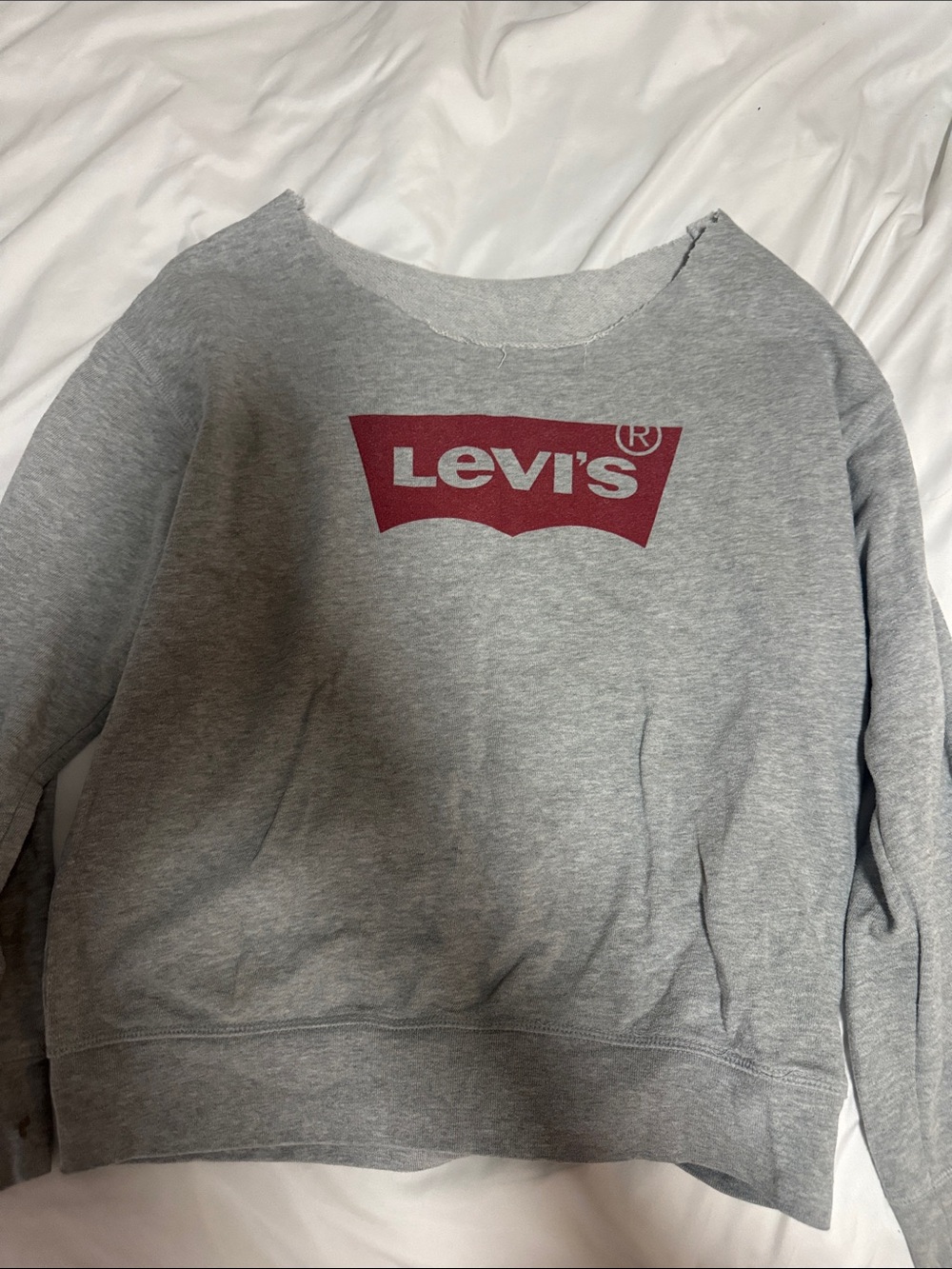 Levi's Gray Crewneck Sweatshirt with Red Logo